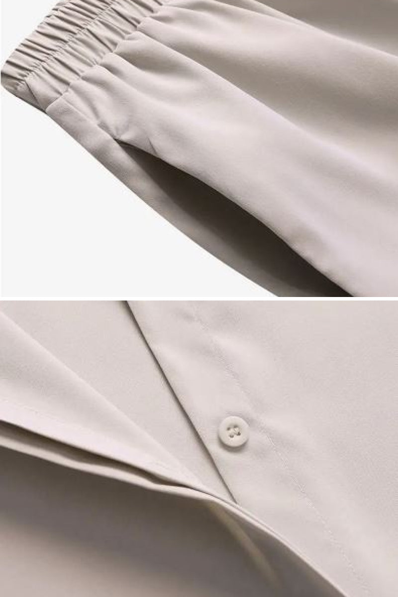 Conjunto de dos Piezas Relajado de Camisa y Pantalón