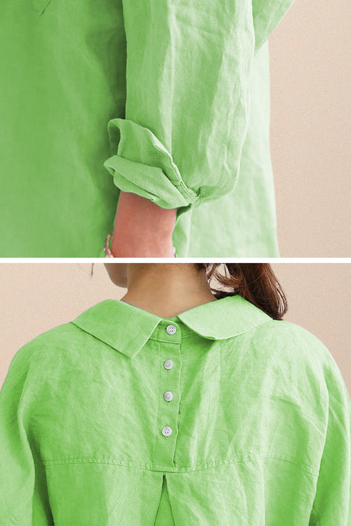 Camisa oversize de lino 100% algodón