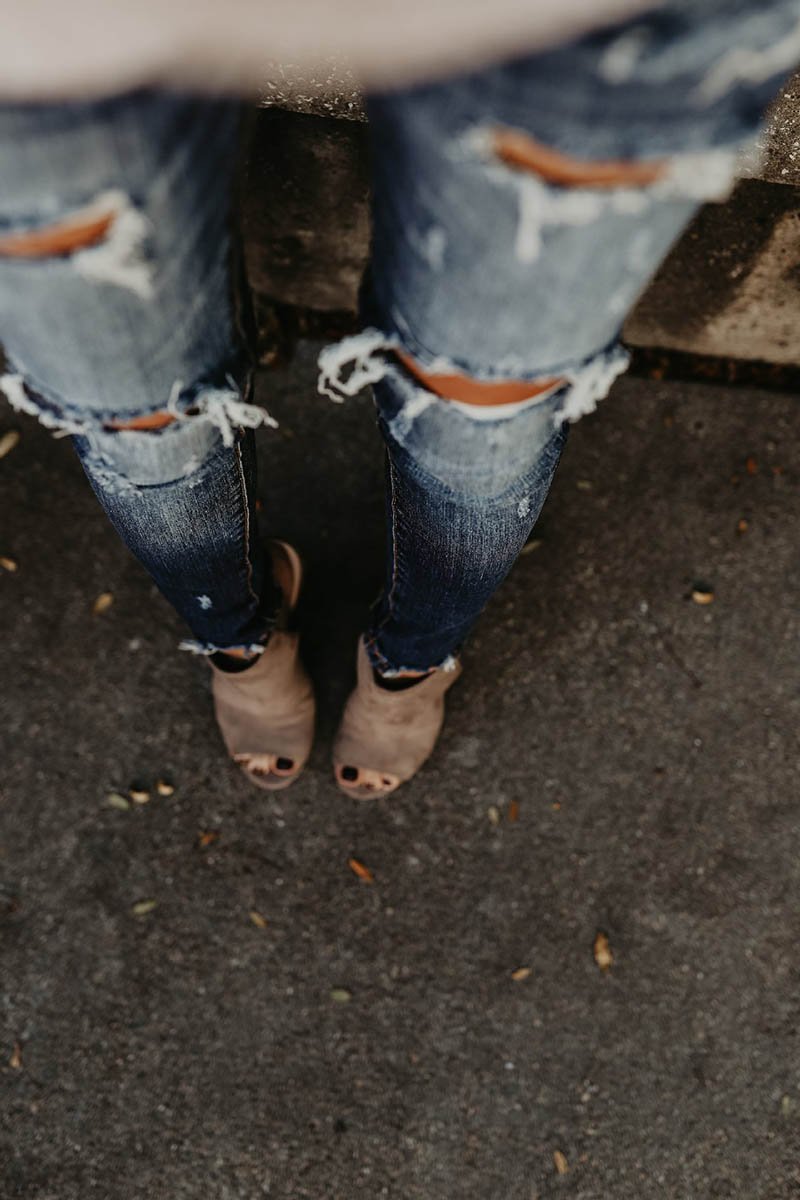 Vaqueros Ajustados Desgastados