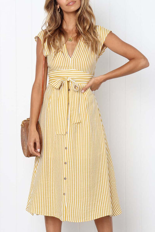 Vestido de tirantes midi a rayas