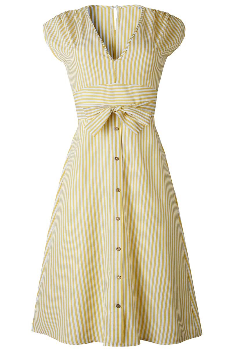 Vestido de tirantes midi a rayas