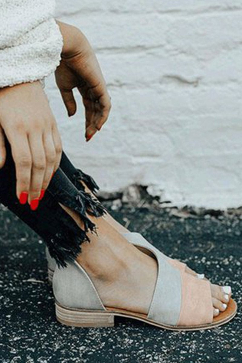 Sandalias planas de colorblock