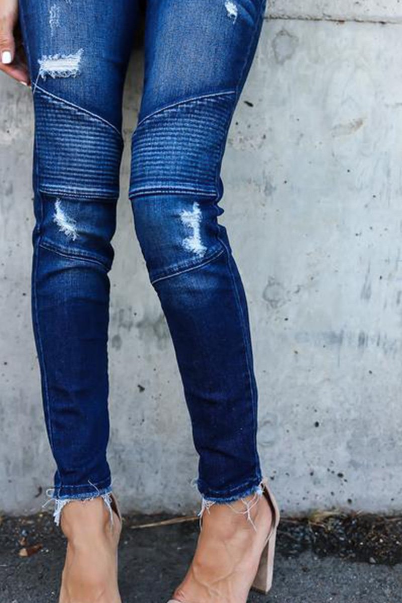 Vaqueros estilo lápiz plisados