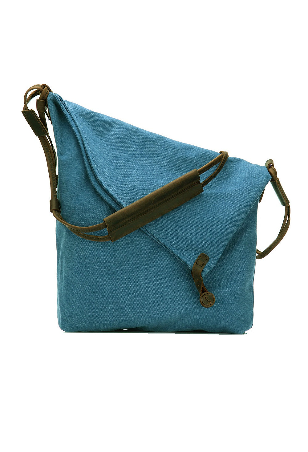 Bolso De Lona de Cuero Recortado