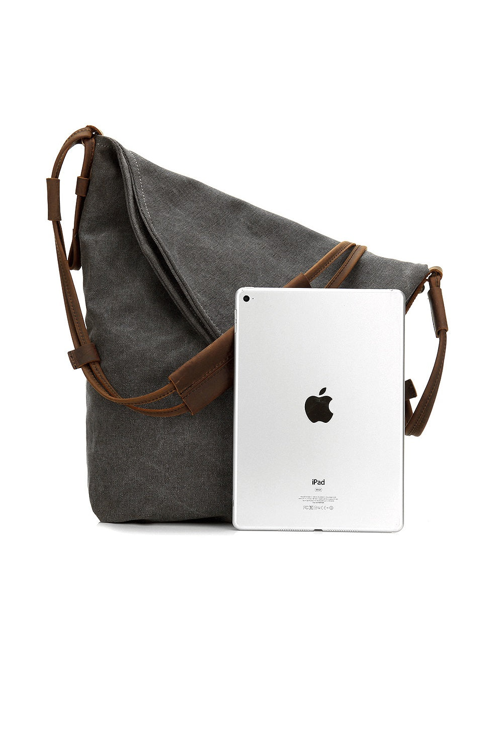 Bolso De Lona de Cuero Recortado