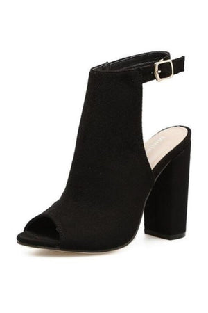 Botines Chunky Heel Peep Toe con Talón Abierto