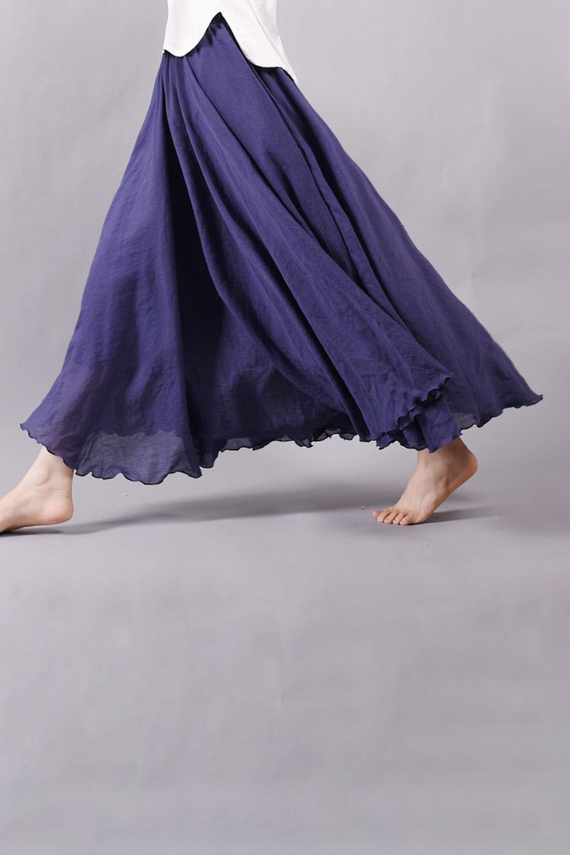 Falda de Lino Cintura Alta