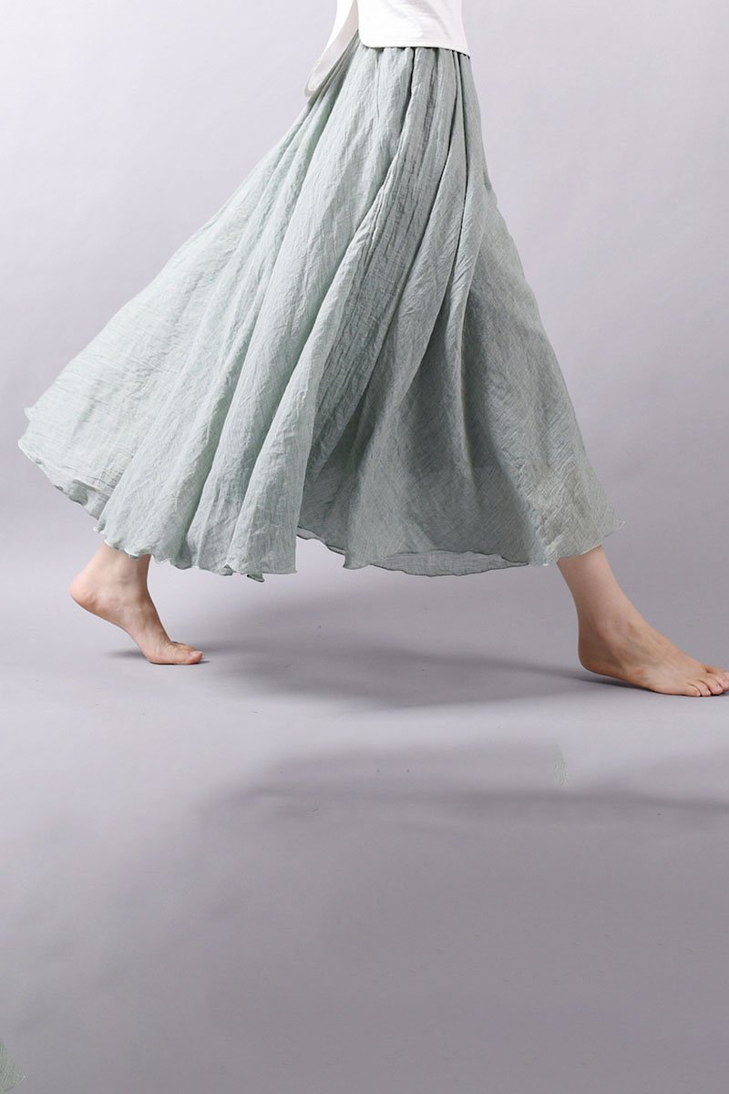 Falda de Lino Cintura Alta