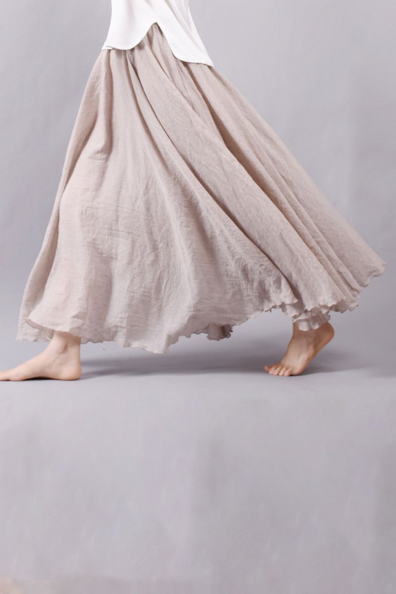 Falda de Lino Cintura Alta
