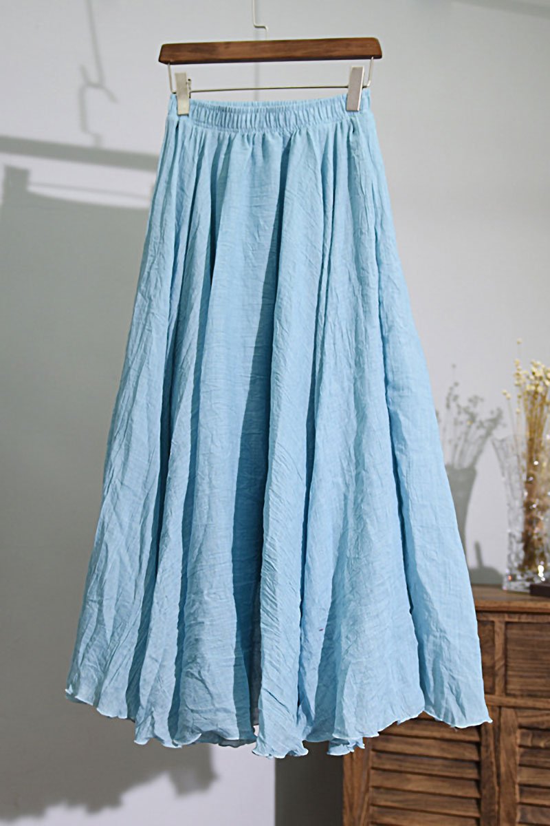 Falda de Lino Cintura Alta