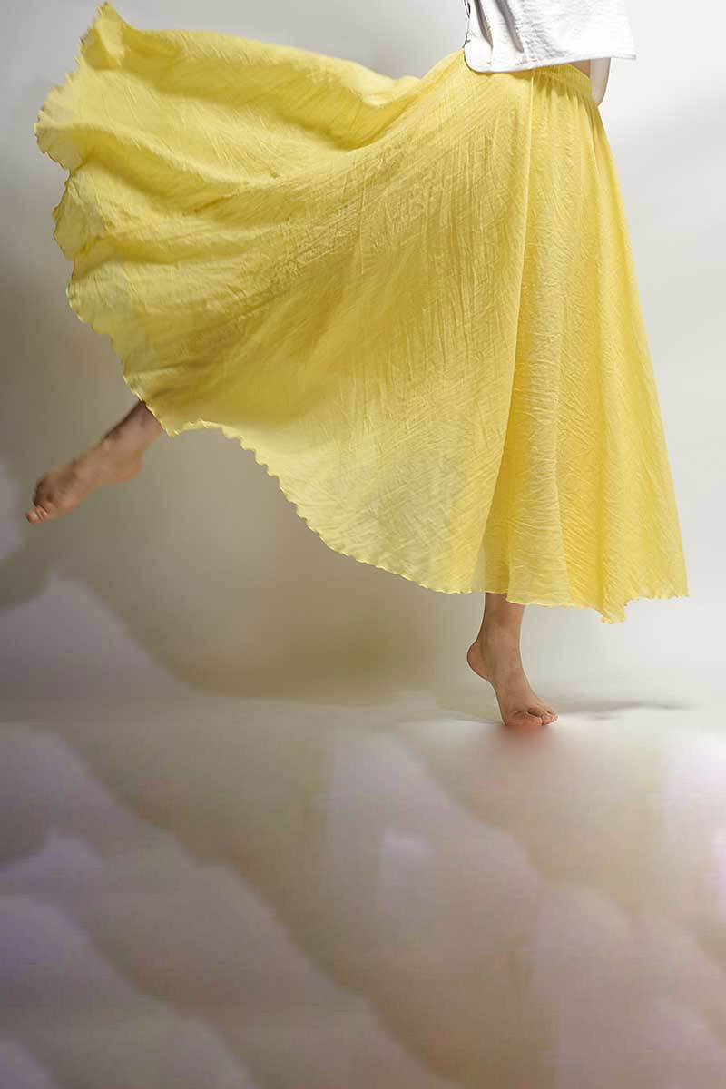 Falda de Lino Cintura Alta